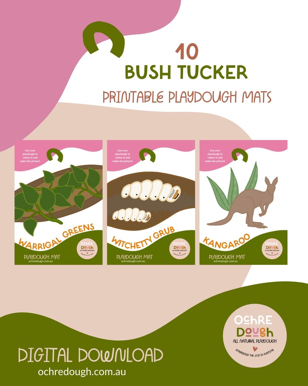 Bush Tucker Playdough Mats (Digital download)
