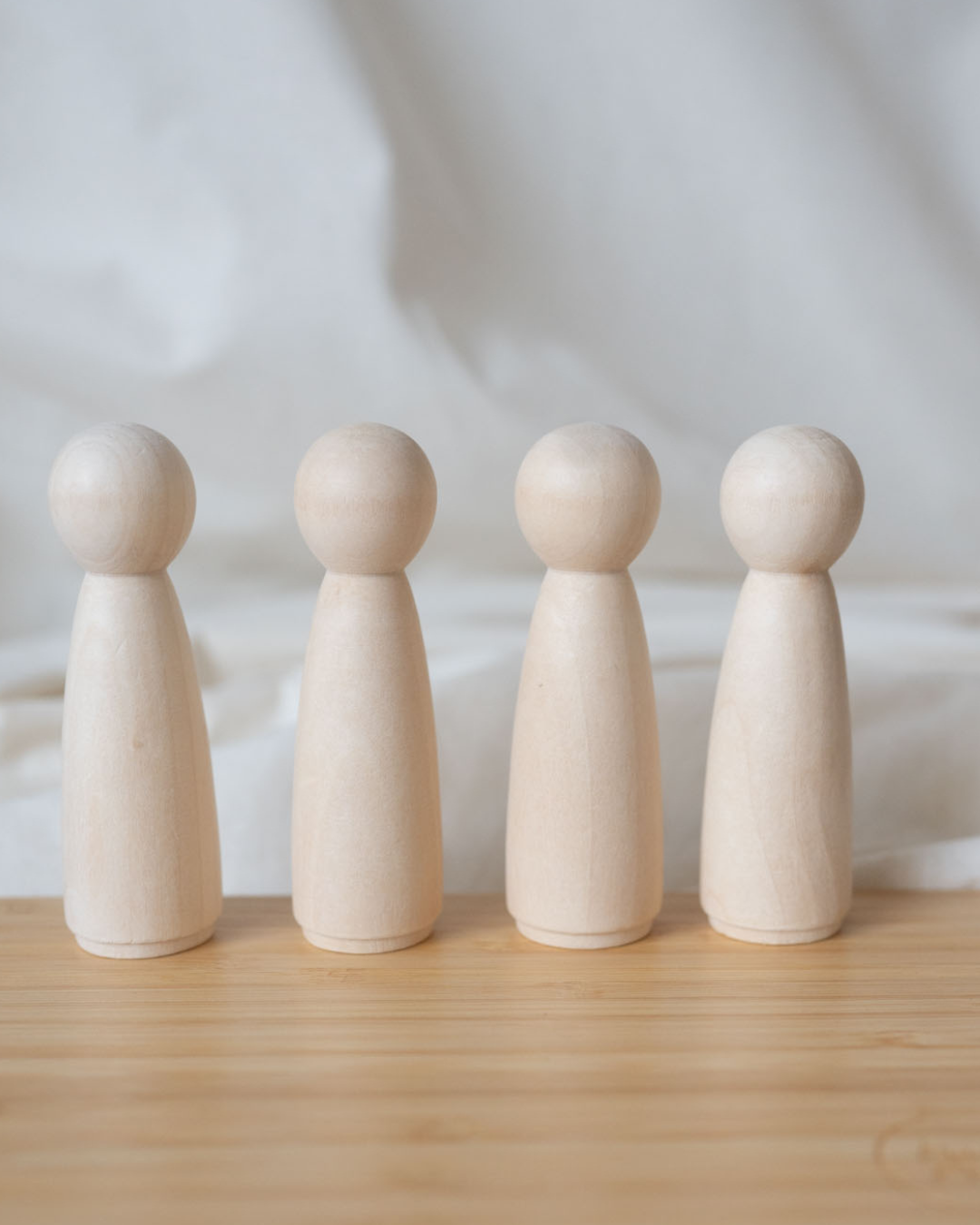 Set of 4 Wooden Peg Dolls (plain)