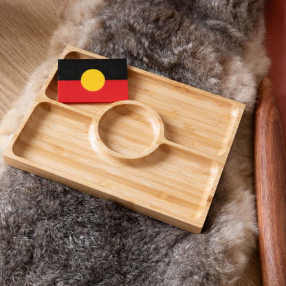 Aboriginal Flag Bamboo Sensory Tray
