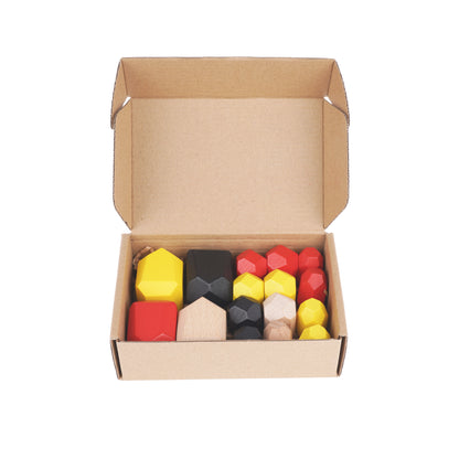 16-Piece Wooden Stacking Blocks (Aboriginal Flag Colours)