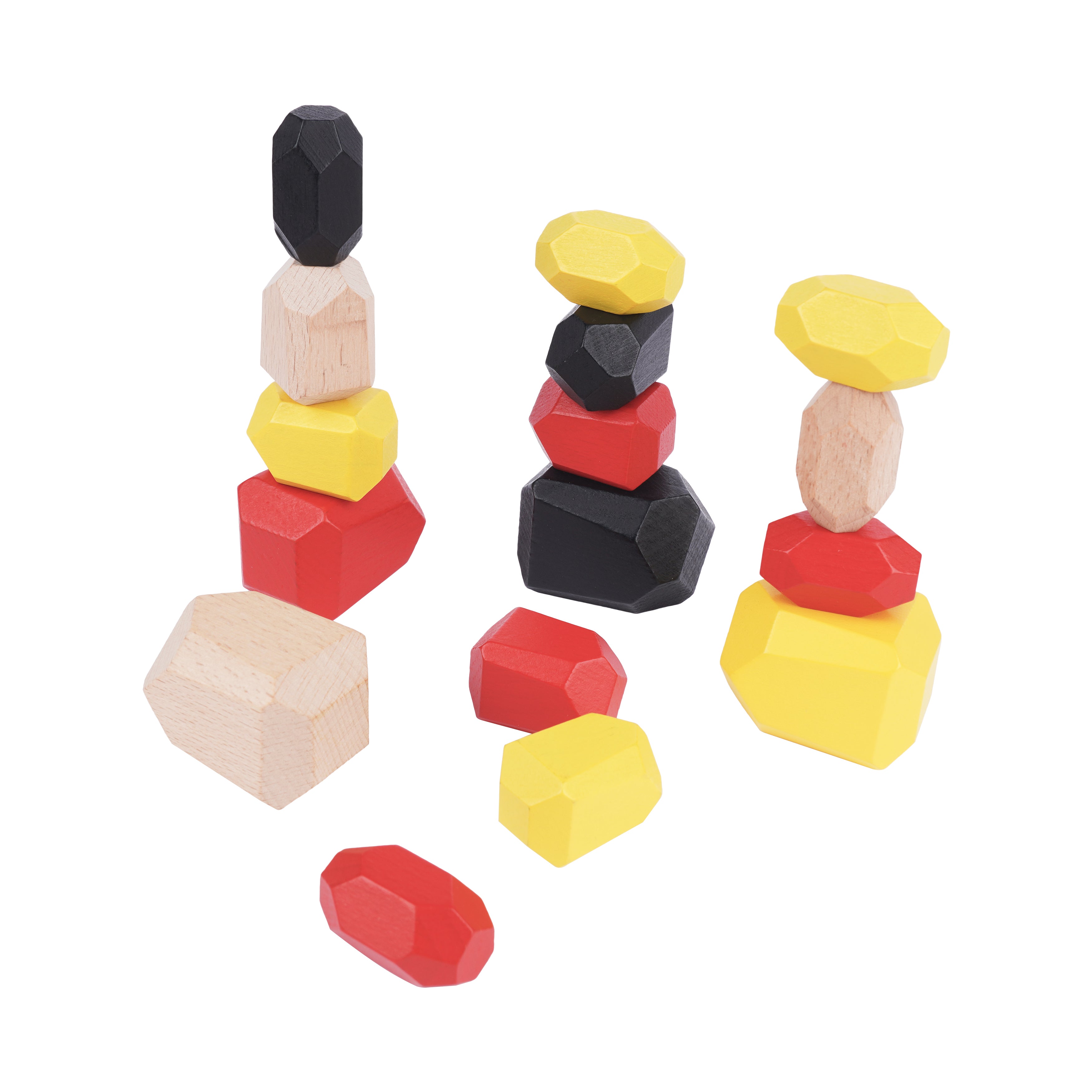16-Piece Wooden Stacking Blocks (Aboriginal Flag Colours)