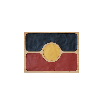 Aboriginal Flag Bamboo Sensory Tray [SECONDS]